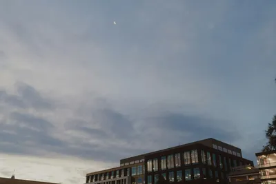 Modern office building under clear sky