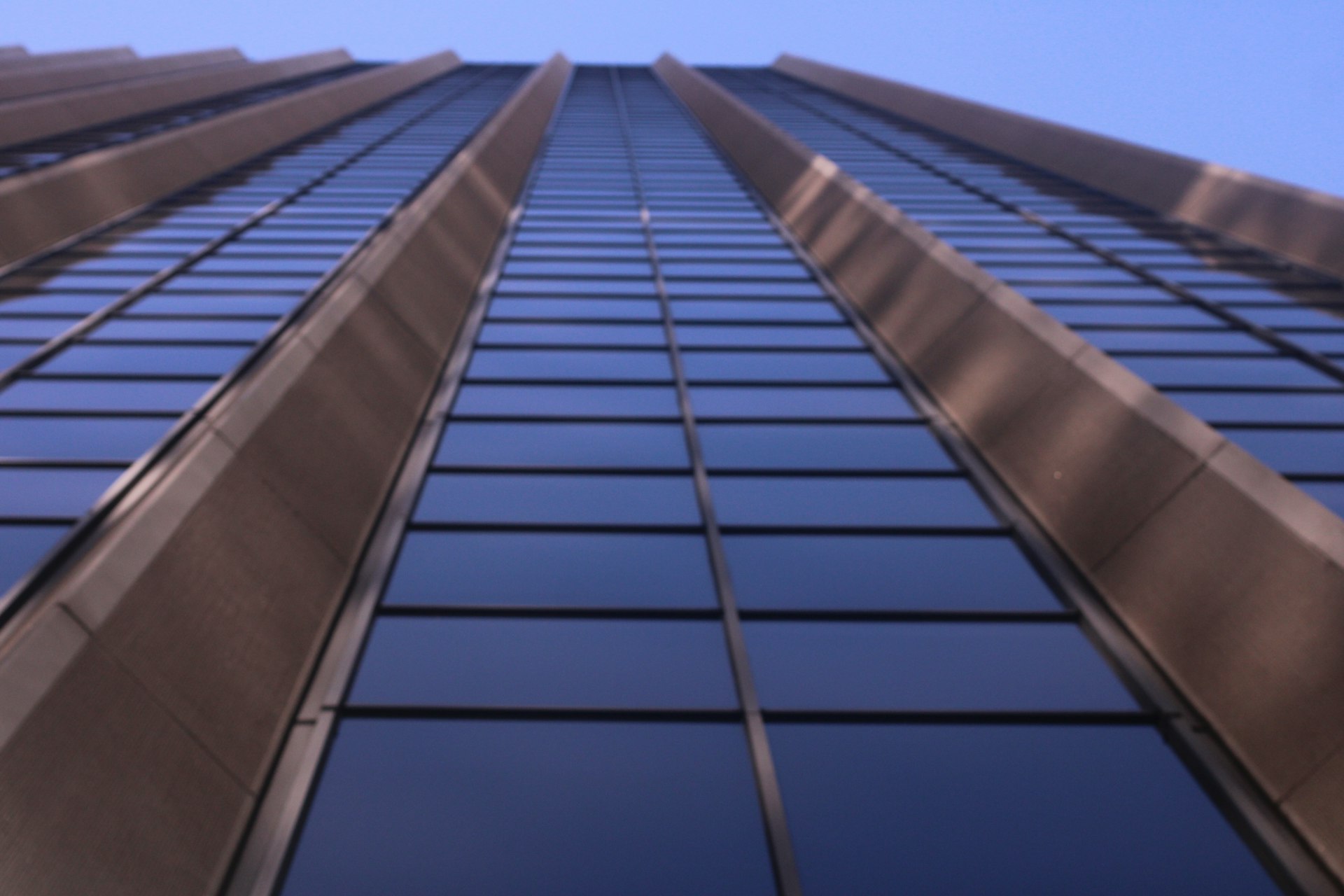 Modern skyscraper under bright daylight