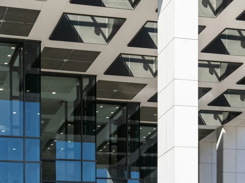 Bright modern office building exterior