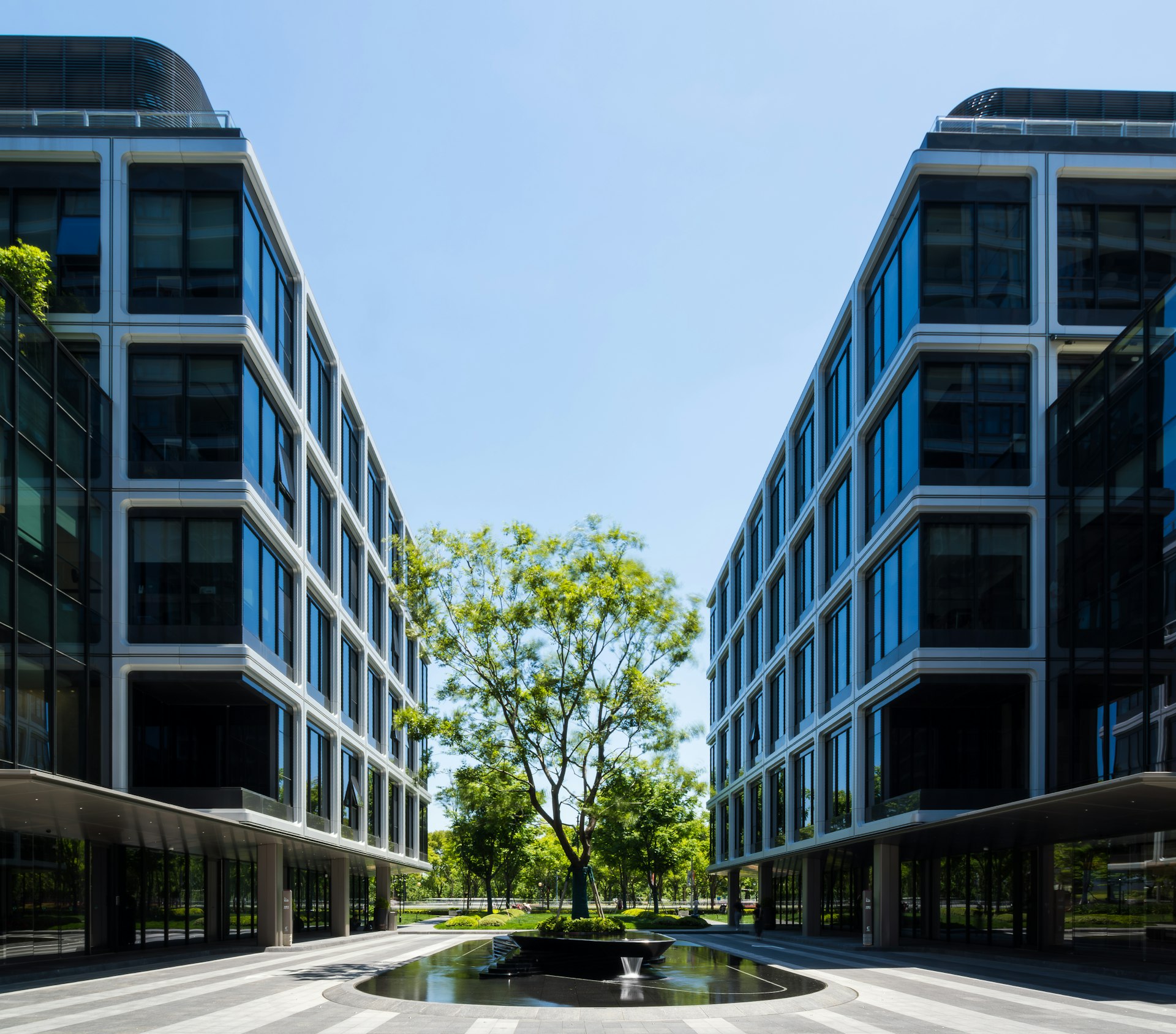 Contemporary office building in sunlight