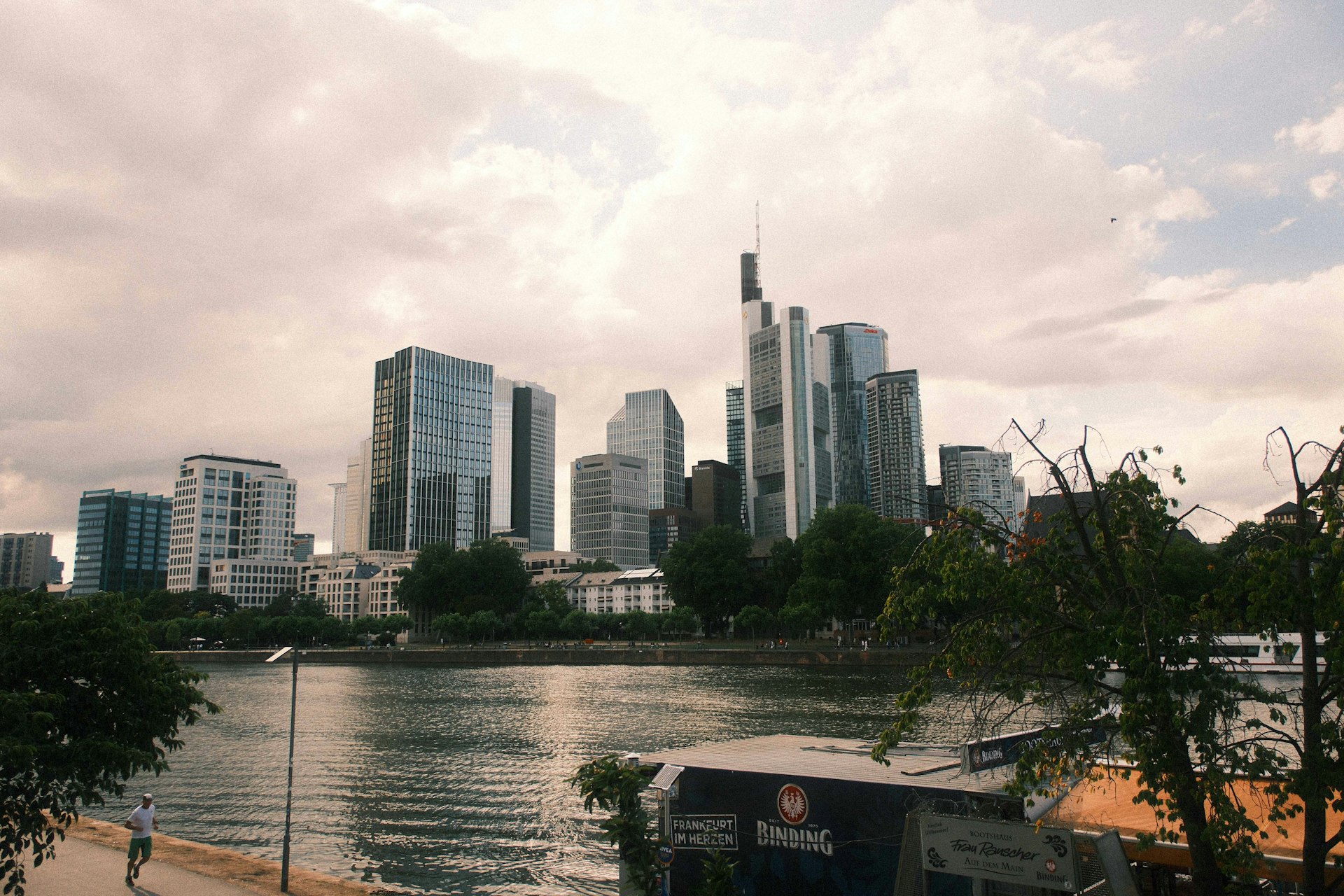 European city street in a financial district