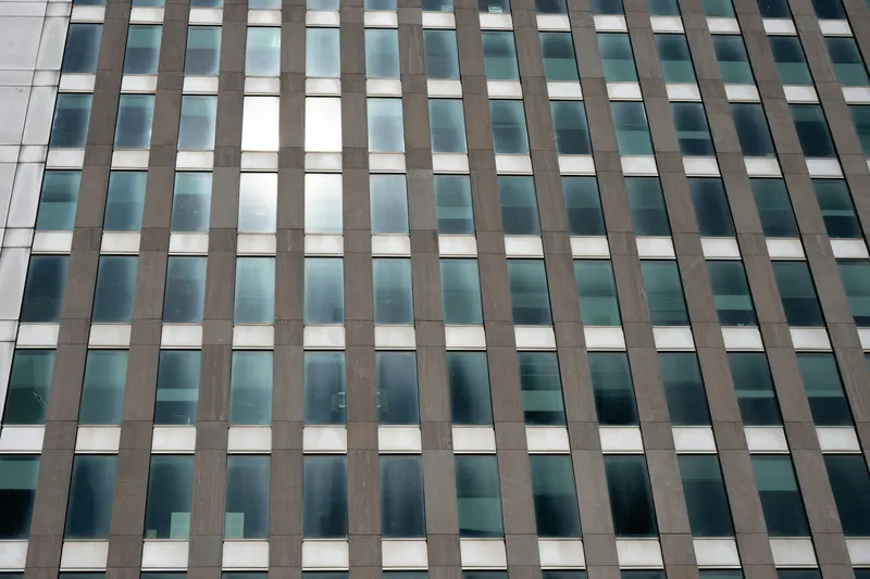 Modern office building under clear sky