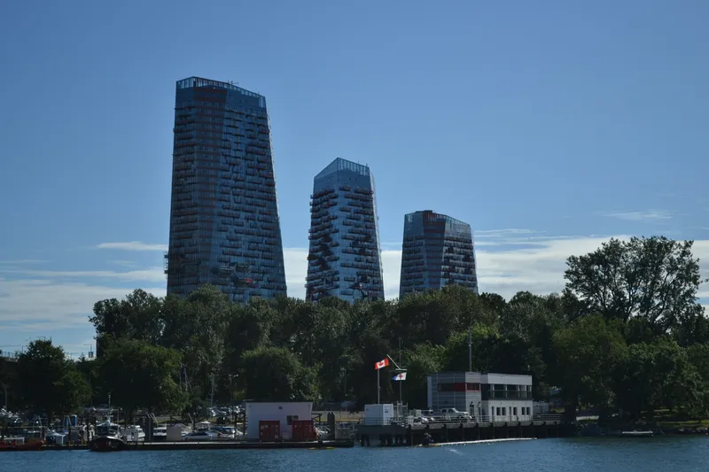 Modern skyscraper under bright daylight