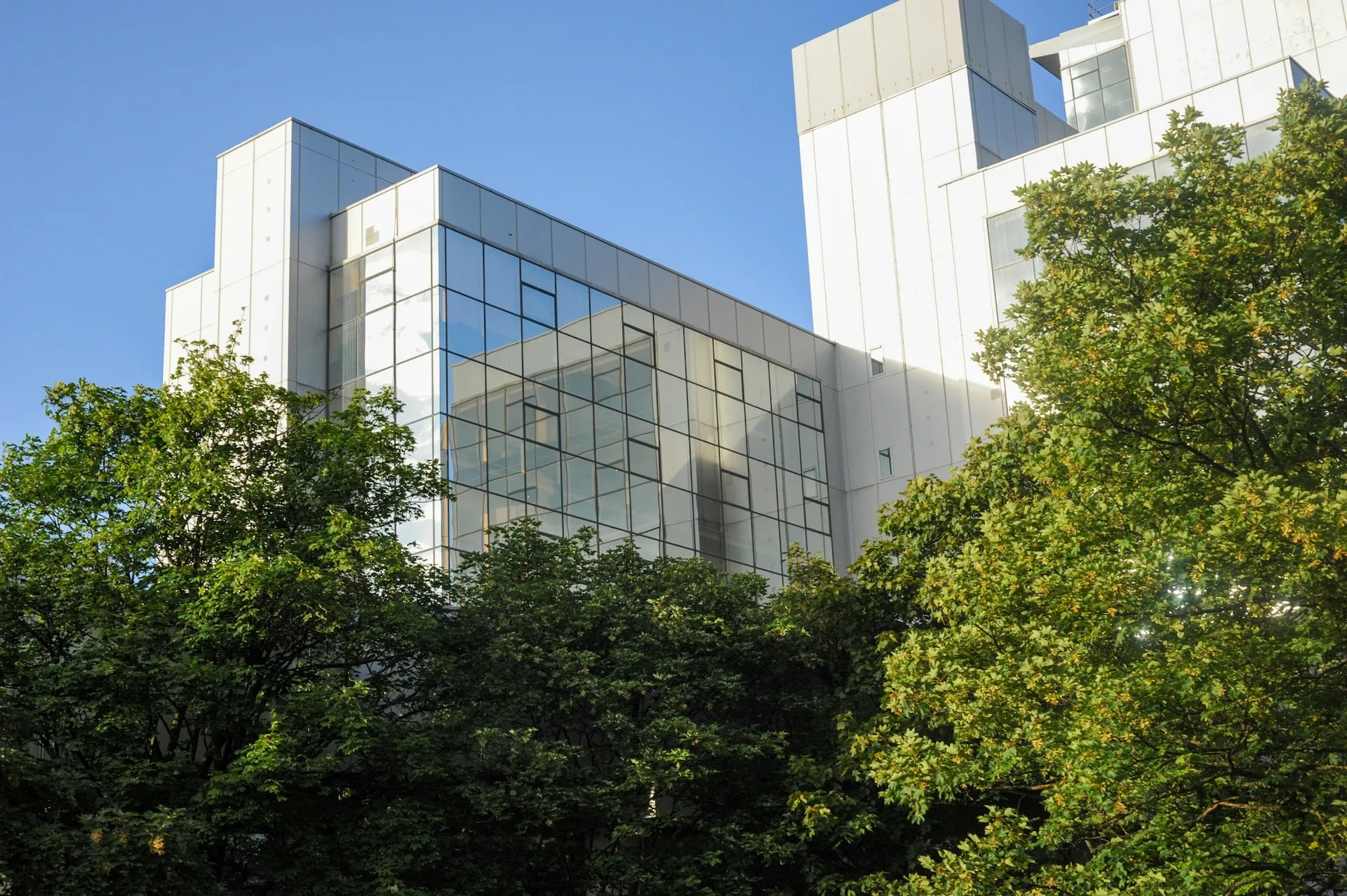 Modern office building with blue sky