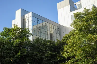 Modern office building with blue sky