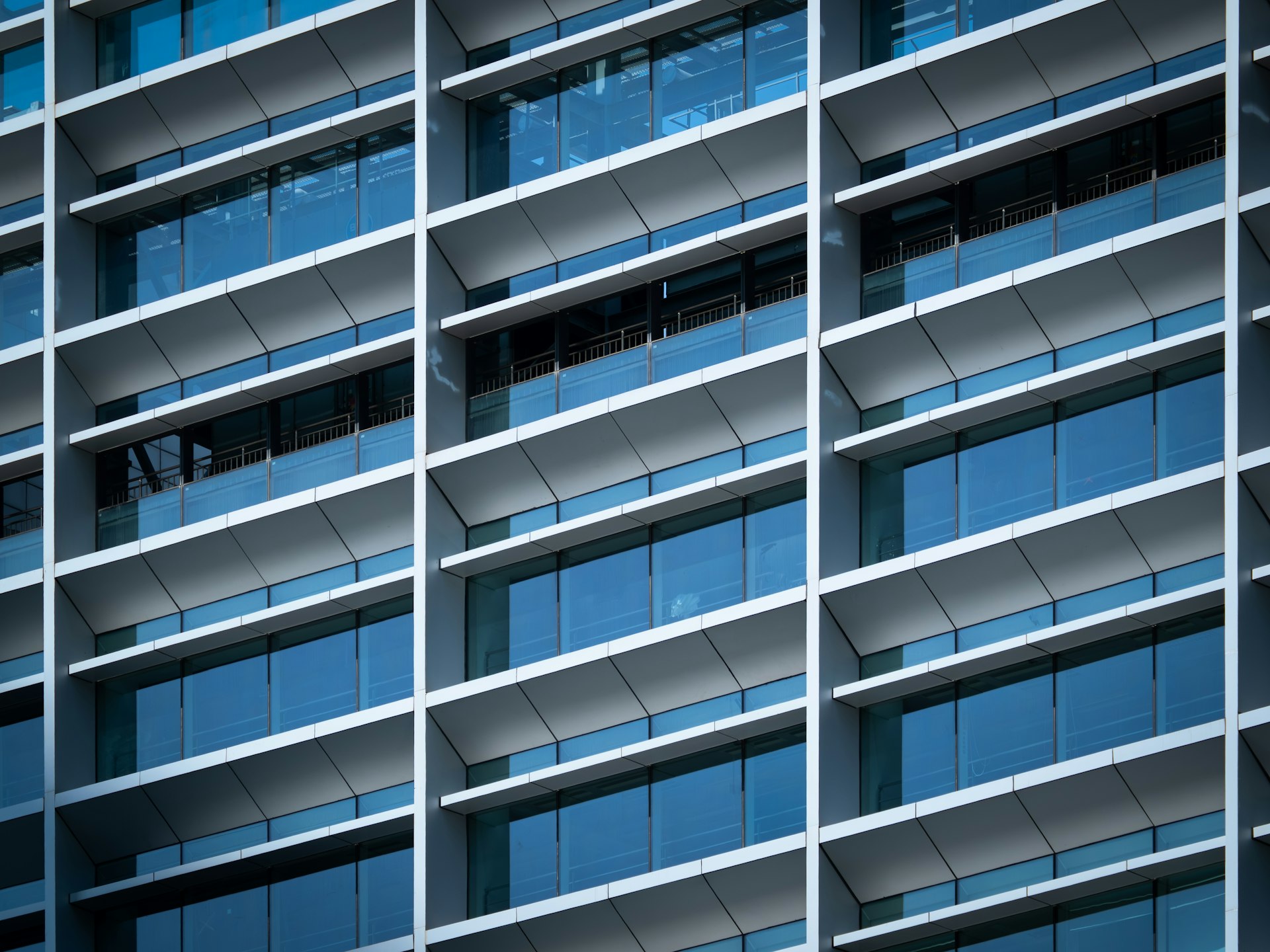 Modern office building under clear sky