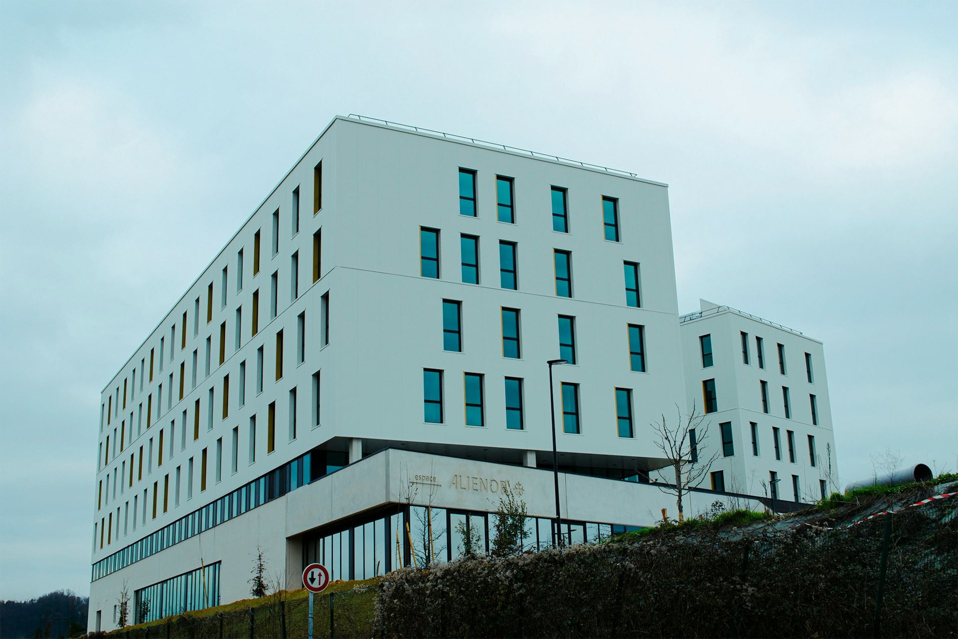 Modern office building with clear sky