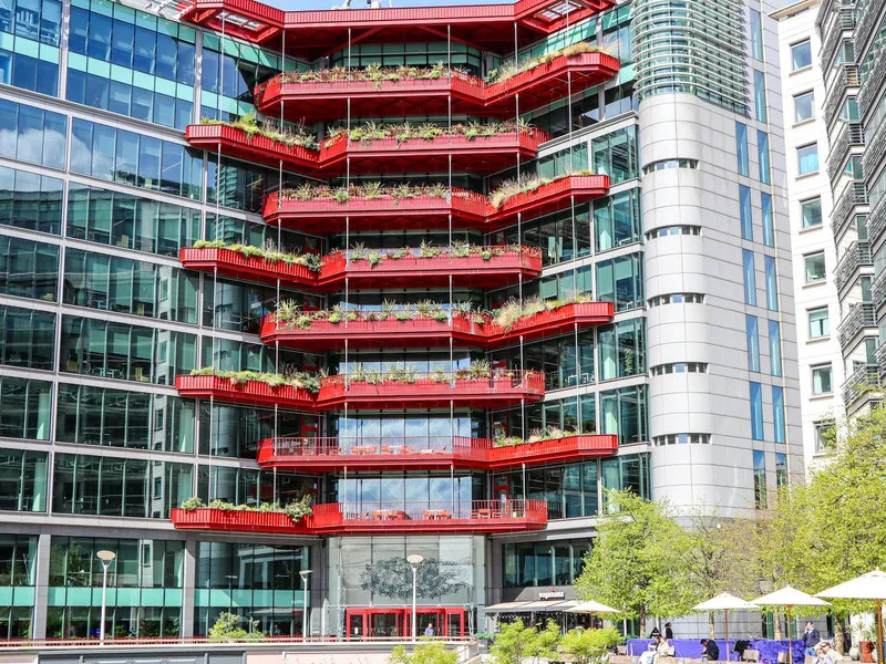 Bright modern office building exterior