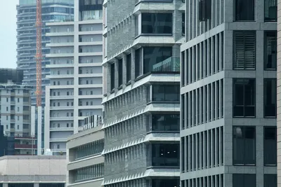 Modern skyscraper under bright daylight
