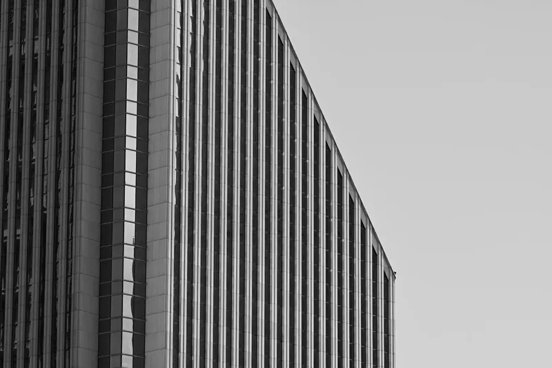 Modern skyscraper under bright daylight