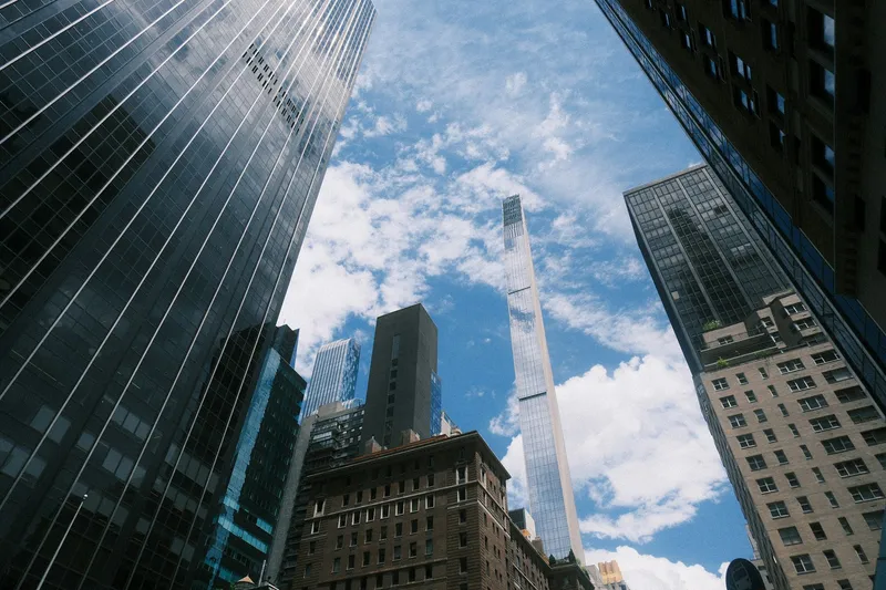 Modern skyscraper under bright daylight