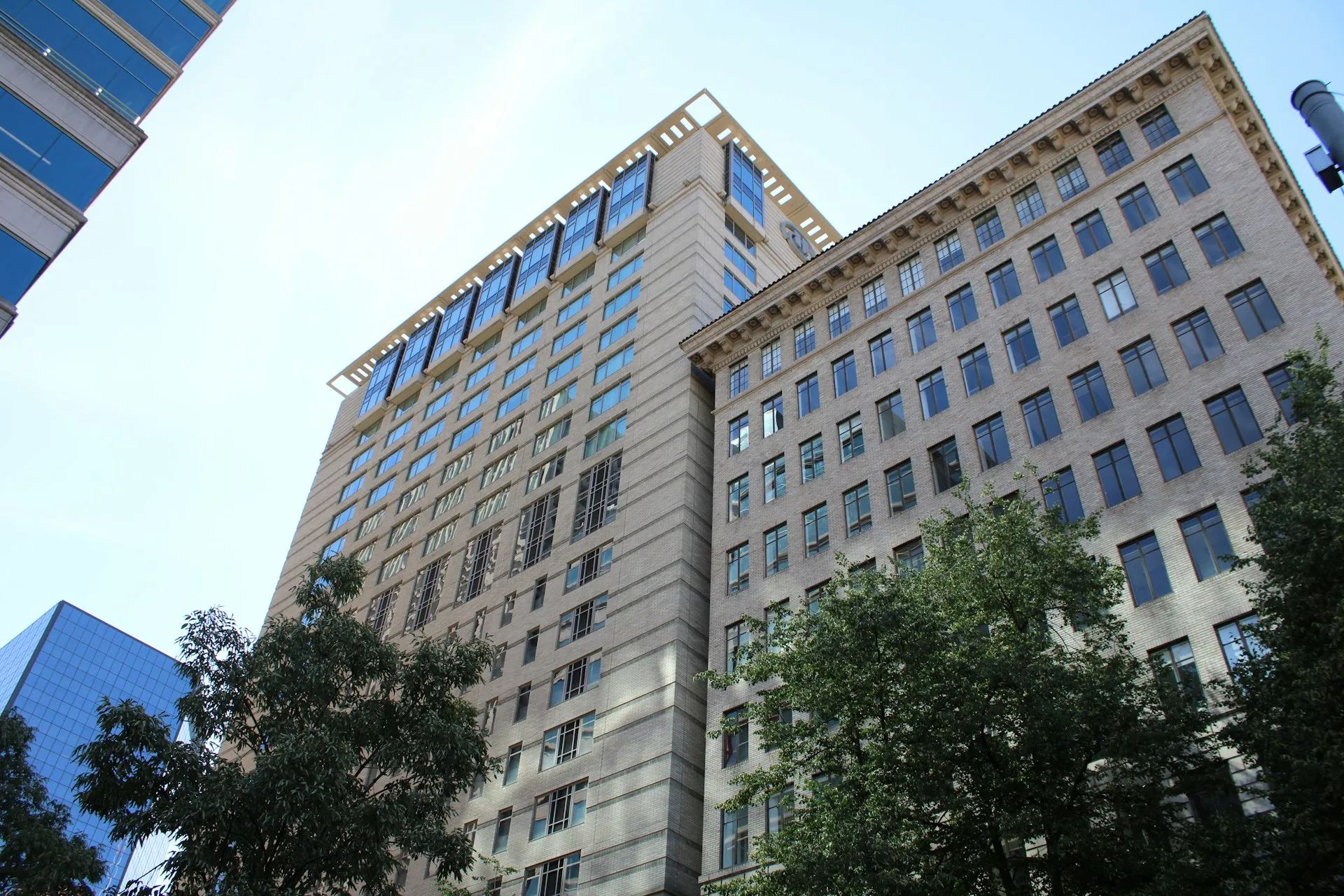 Modern office building in bright daylight