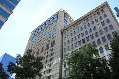 Modern office building in bright daylight