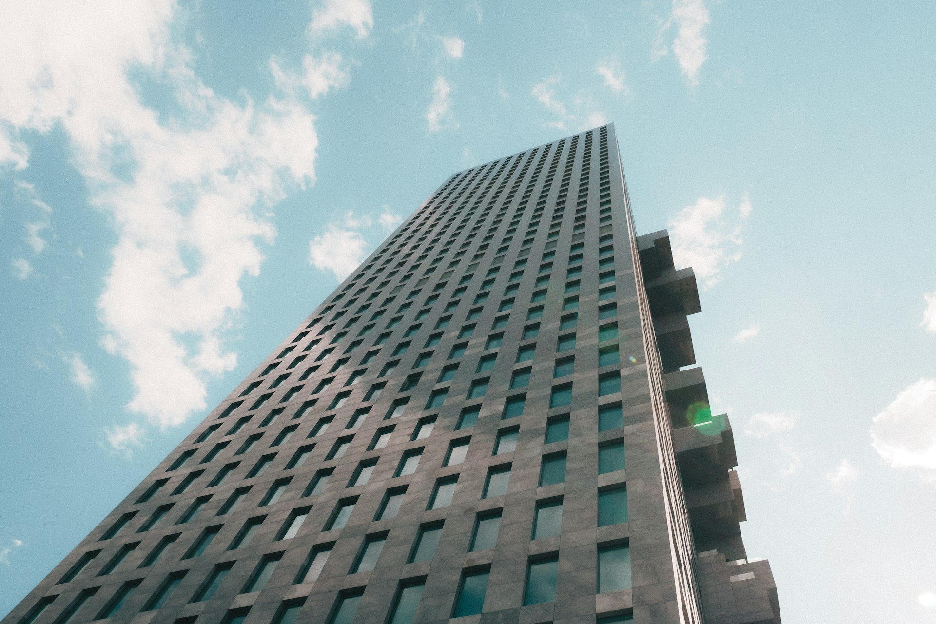 Modern office building under clear sky