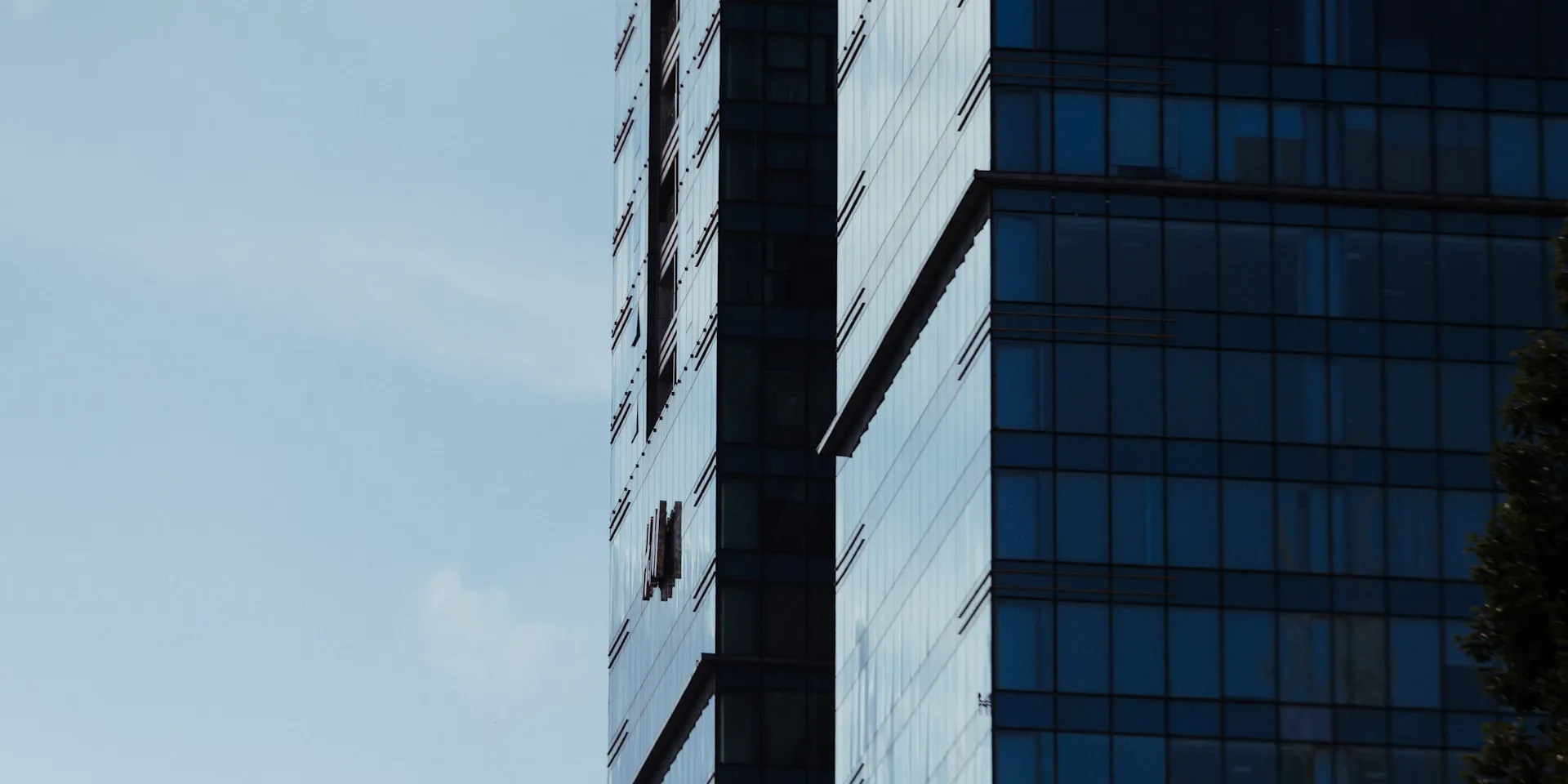 Modern office building under clear sky