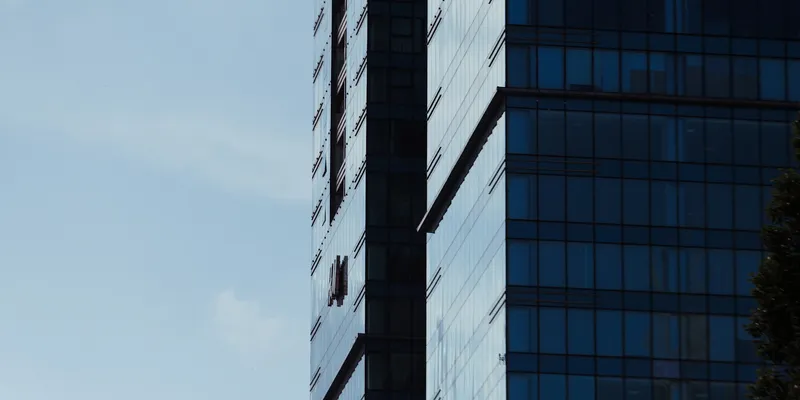Modern office building under clear sky