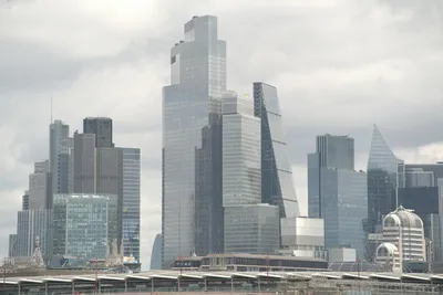 Modern skyscraper in financial district
