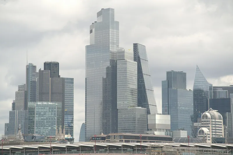 Modern skyscraper in financial district