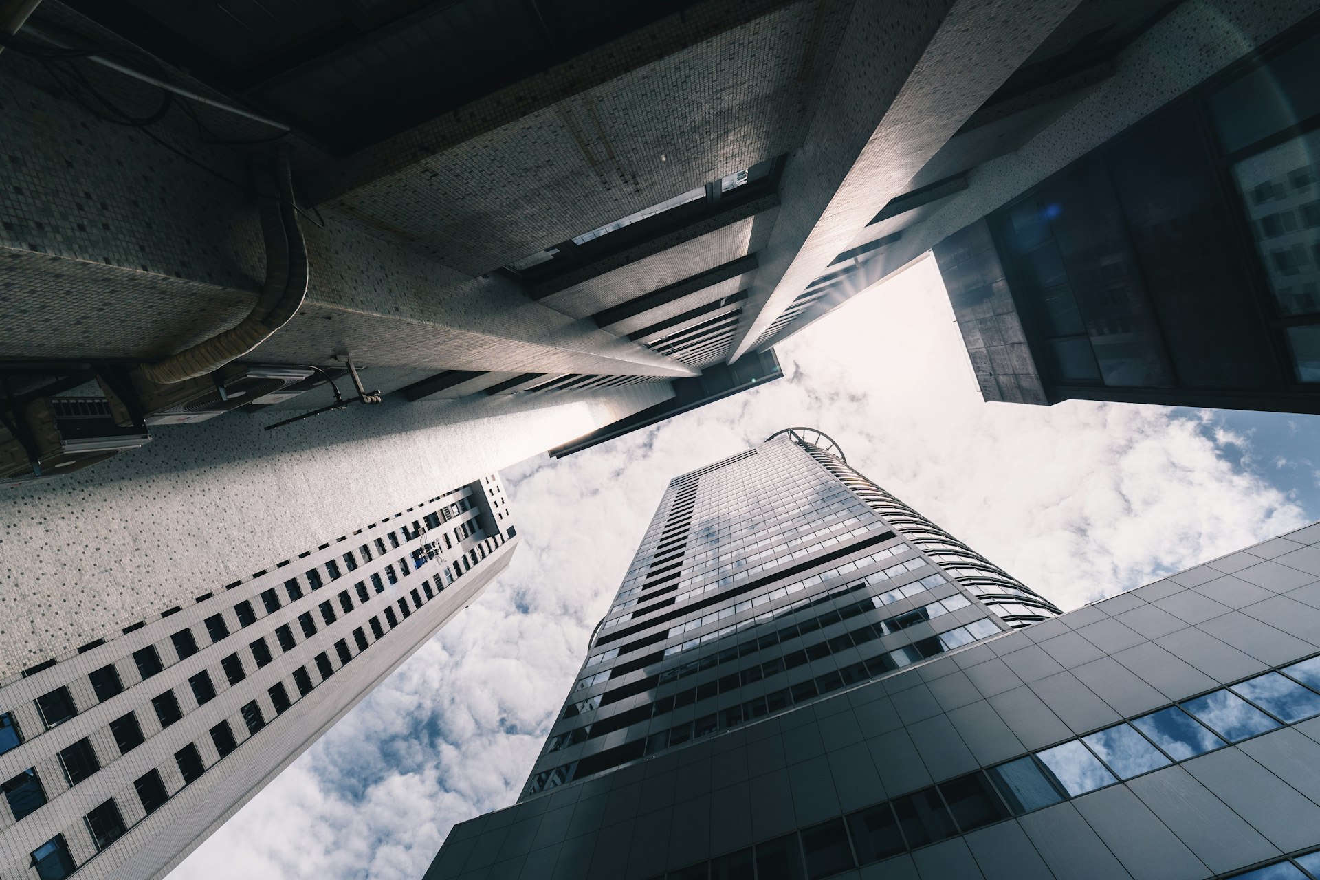 Modern skyscraper under bright daylight