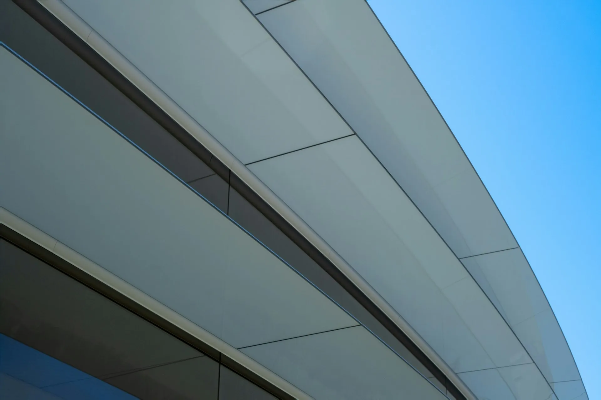 Modern office building under clear sky