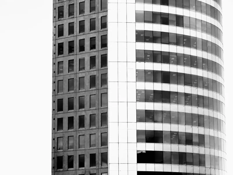 Modern skyscraper under bright daylight