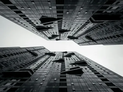 Modern skyscraper under bright daylight