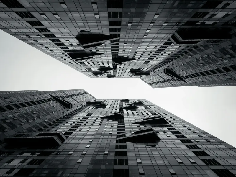 Modern skyscraper under bright daylight